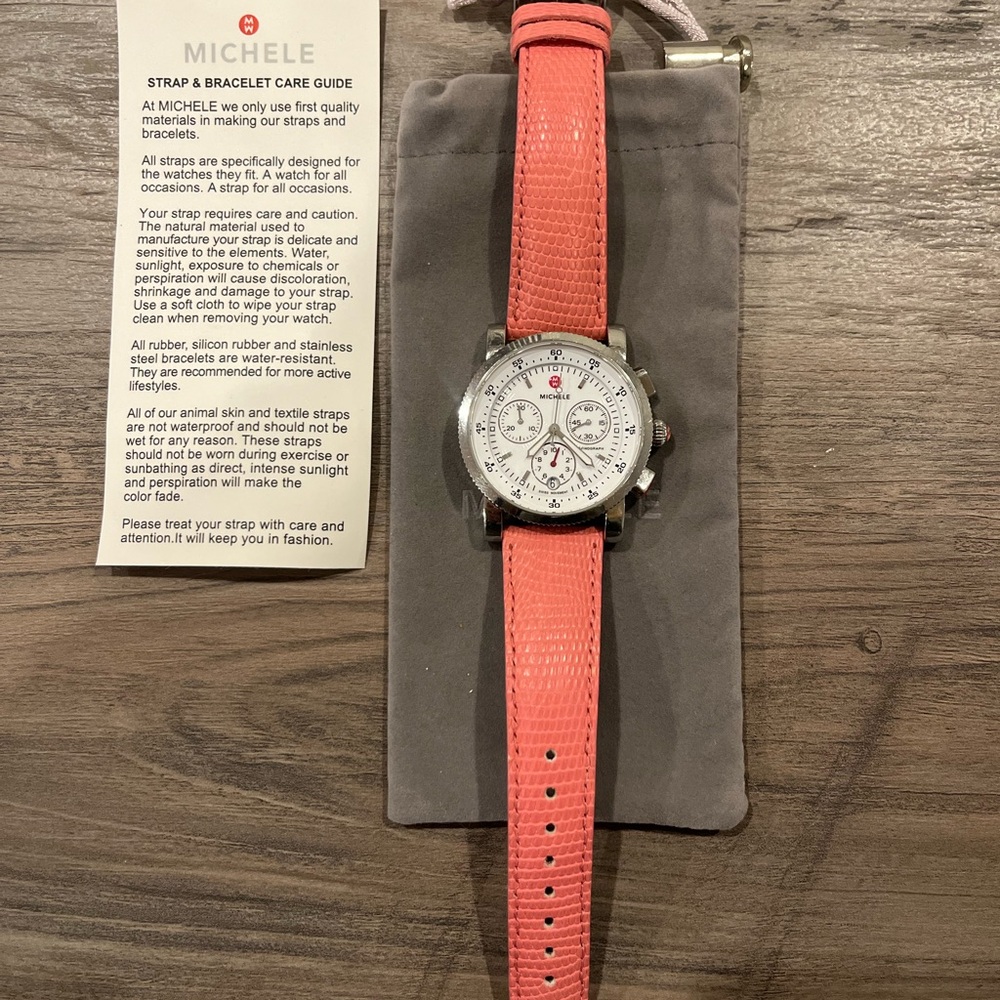 Michele 20mm Pink Lizard Strap *super rare* STRAP ONLY